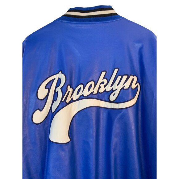 VTG Rare Steve & Barrys XXL Brooklyn Varsity Jacket Blue Wool RR10729 Mens - Picture 6 of 12